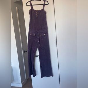 Juicy Couture Purple Velour Jumpsuit Wide Leg Size Small